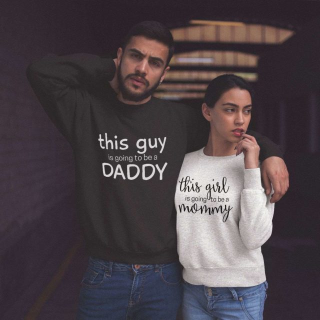 Future Father Gifts, This Guy is going to be a Daddy, This Girl is going to be a Mommy, Couple Sweatshirts