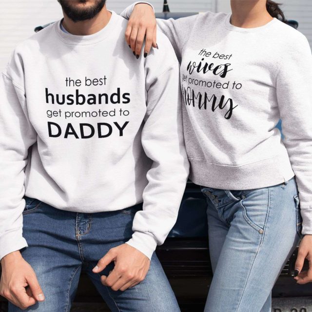 Future Parents Sweatshirts, Promoted to Daddy, Promoted to Mommy