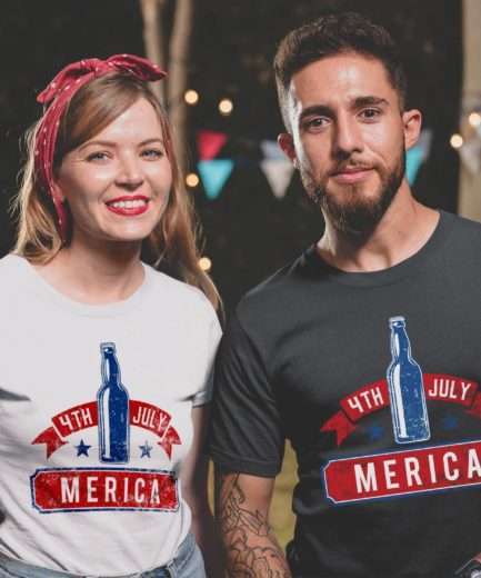 Merica and Beer Shirt, 4th of July Couple Shirts, Matching Shirts