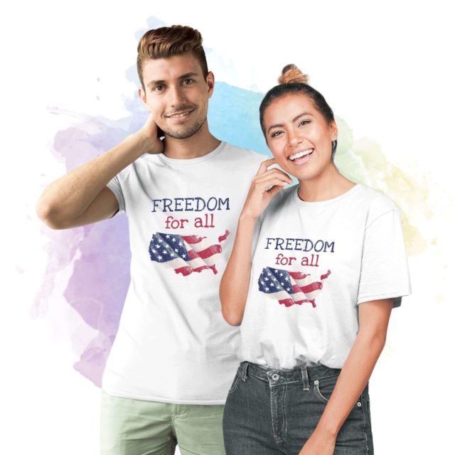 Freedom for All Shirts, 4th of July Matching Couple Shirts