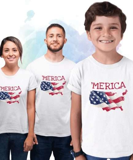 Merica Family Shirt, American Flag, 4th of July Family Shirts