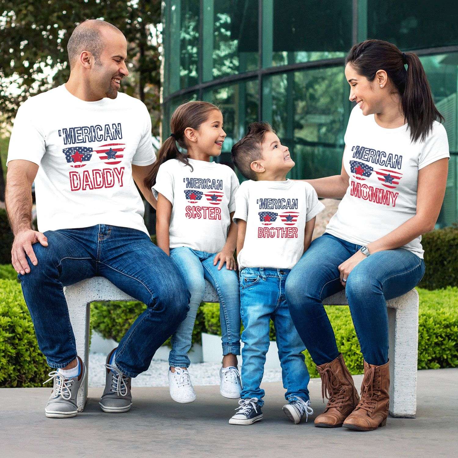 Merican Mommy Daddy Baby, 4th of July Shirts, Family Shirts