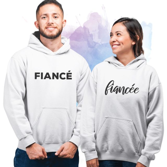 Fiance Fiancee Couple Hoodies, Matching Hoodie for Engagement, Couples Gift