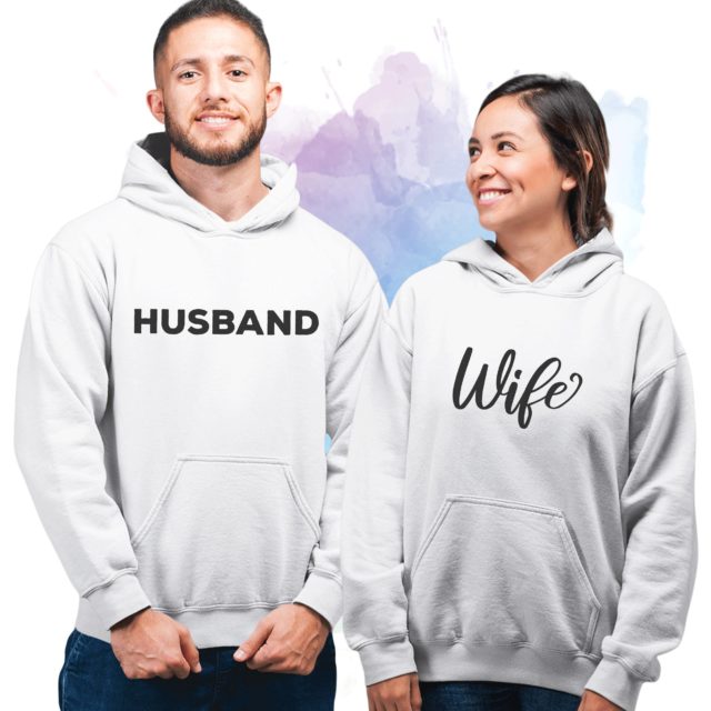 Husband and Wife Couple Hoodies, Matching Couples Hoodies