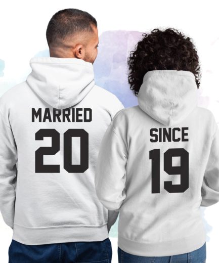 Married Since Couple Hoodies, Wedding Gift, Anniversary Gift, Matching Hoodies