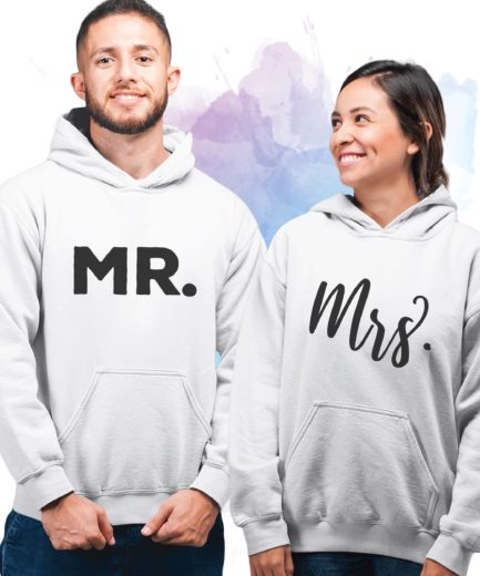 Mr Mrs Couples Anniversary Gift, Matching Couple Hoodies