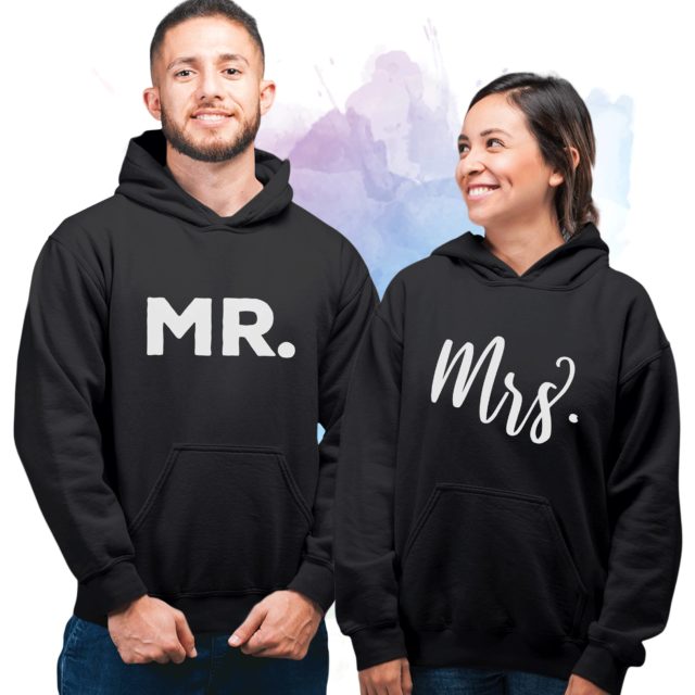 Mr Mrs Couples Anniversary Gift, Matching Couple Hoodies