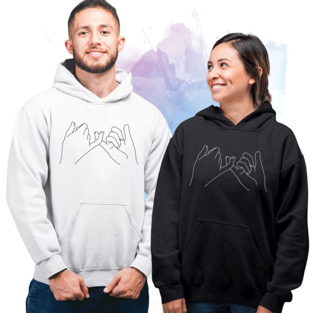 Pinky Promise Couple Hoodies, Matching Hoodie for Couples, His Hers Hoodies