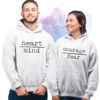 His Hers Matching Hoodie, Heart Over Mind, Courage Over Fear, Couple Hoodies