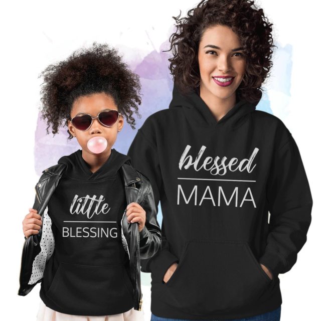 Thanksgiving Family Hoodie, Blessed Mama and Little Blessing, Family Hoodies