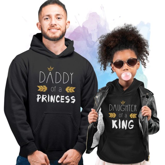 Daddy Daughter Matching Hoodies, Daddy of a Princess, Daughter of a King, Family Hoodies