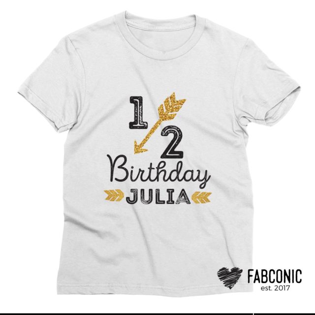 Half Birthday Shirt, Baby Outfit, Half Birthday Custom Name, Family Shirts
