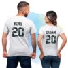 Personalized Couple Shirts, King 20 Queen 20, Camouflage, Couple Shirts