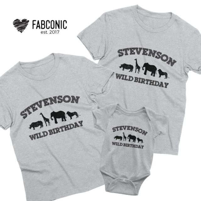 Birthday Family Shirts, Custom Name Wild Birthday, Animals, Family Shirts