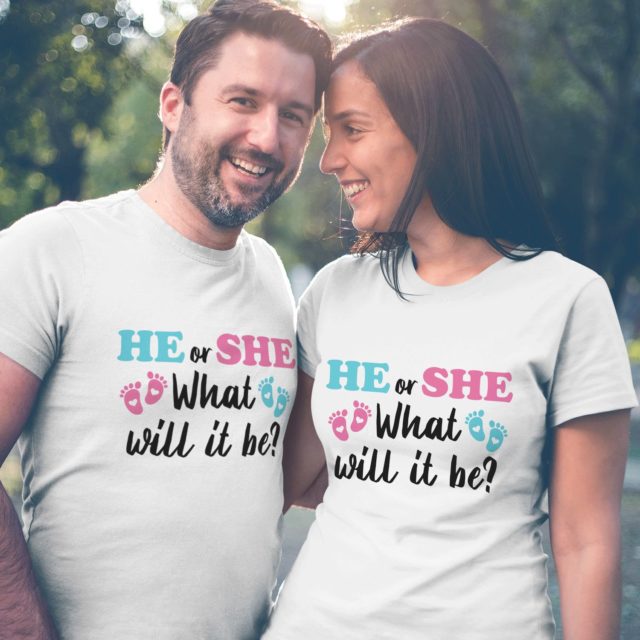 Gender Reveal Shirts, He or She What Will It Be, Pregnancy Announcement Shirt