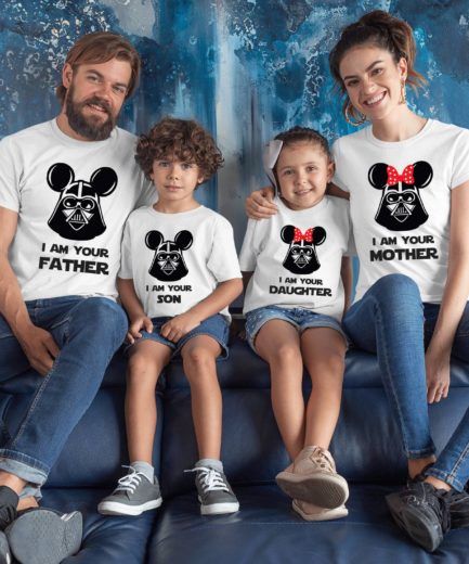 Mickey Minnie Heads Family Shirts, Father Mother Son Daughter, Matching Shirts