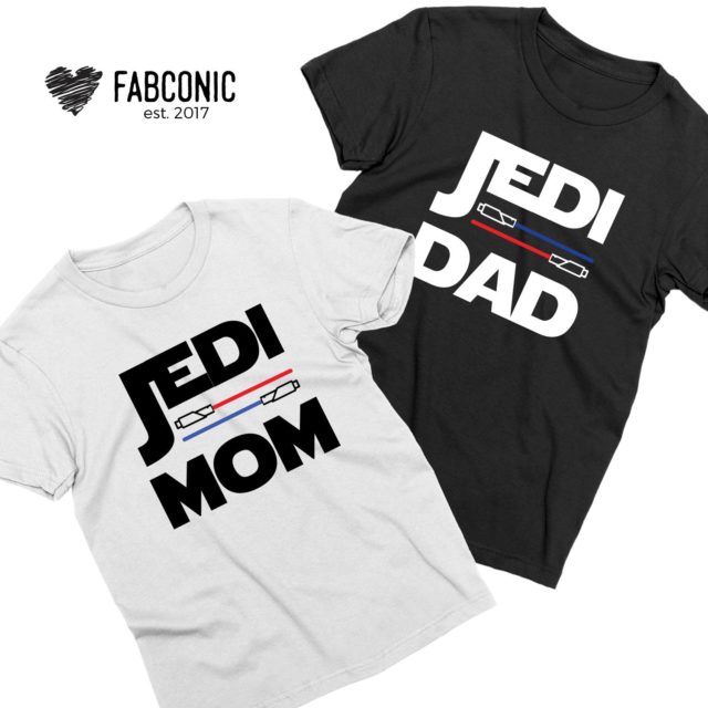 Jedi Dad Jedi Mom Shirts, Couple Shirts, Matching Funny Shirts