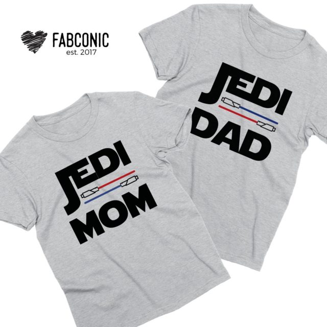 Jedi Dad Jedi Mom Shirts, Couple Shirts, Matching Funny Shirts