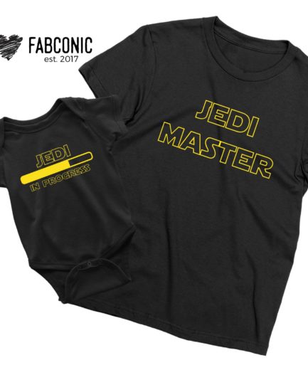 Jedi Master Jedi in Progress Shirts, Jedi Shirts, Matching Father and Kid Shirts