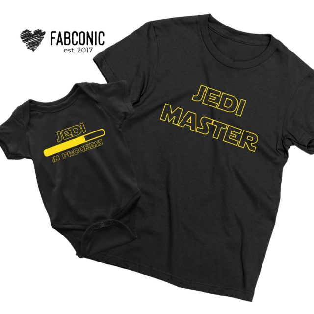 Jedi Master Jedi in Progress Shirts, Jedi Shirts, Matching Father and Kid Shirts