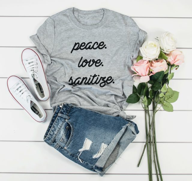Peace Love Sanitize Shirt, Wash Your Hands Shirt, Stop the Spread Shirt